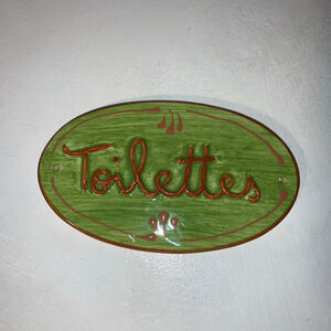 Unbranded oval door plaque Decor Green brown Toilettes Sign One Size